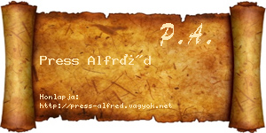 Press Alfréd névjegykártya